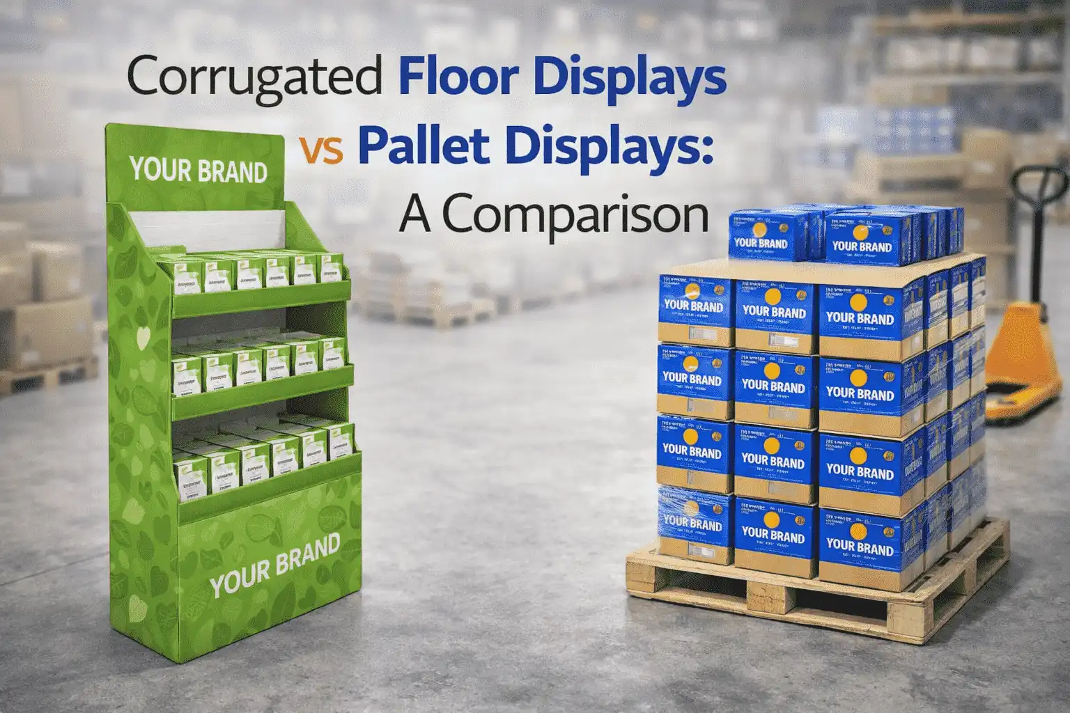 Corrugated Floor Displays vs Pallet Displays: A Comparison